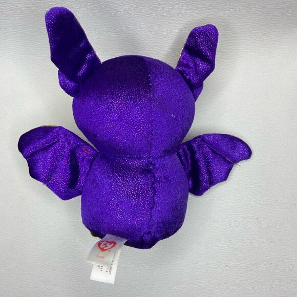 NWT Vintage TY Beanie Boo 'Count' the Purple Bat (Medium 9 inch) Set of 2 - Picture 9 of 11